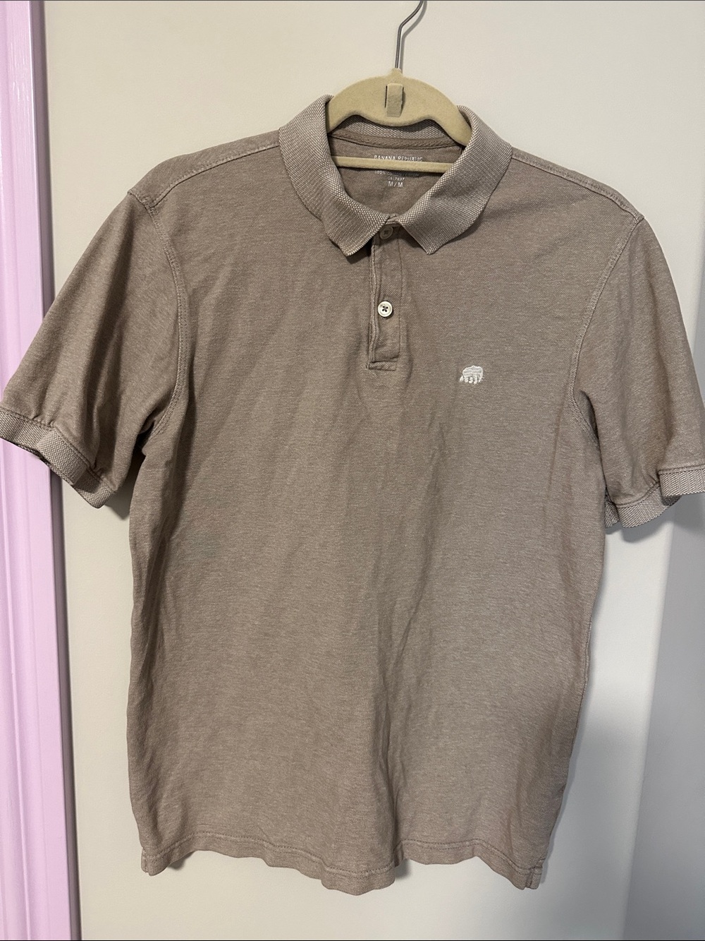 Banana Republic Men's Polo Shirt in Taupe Brown
